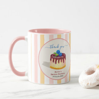 Cute Cake Pink Beige Bridal Shower Thank You Gift Mug