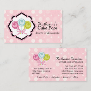 Cute Cake Pops Bakery Business Card