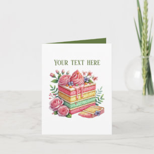 Cute cake slice customizable bakery vendors card