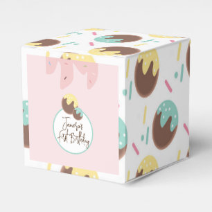 Cute Cakepop Balls First Birthday Frosting Favour Box