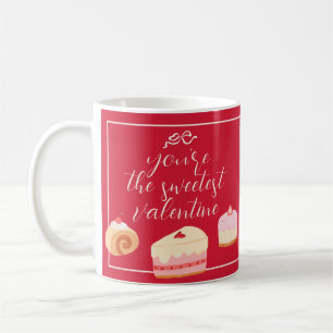 Cute Cakes Photo Sweetest Valentine Bow Love Red Coffee Mug