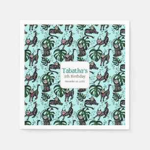 Cute Calavera Cats Kids Birthday Party Supplies Napkin