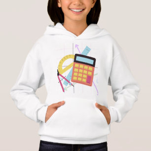 Cute Calculator and School Supplies Illustration
