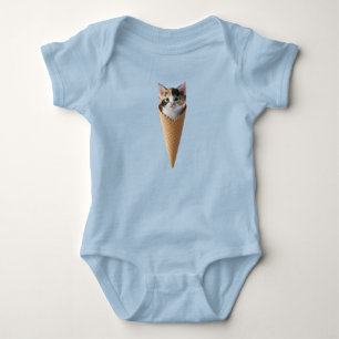 Cute Calico Cat Cone Baby Bodysuit