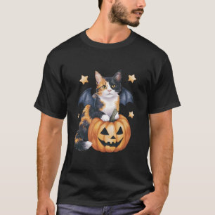 Cute Calico Cat Halloween Pumpkin Calico Cat Mum C T-Shirt