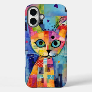 Cute Calico Cat Personalised iPhone 16 Plus Case