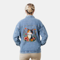Cute Calico Cat with Floral Cottagecore Aesthetic