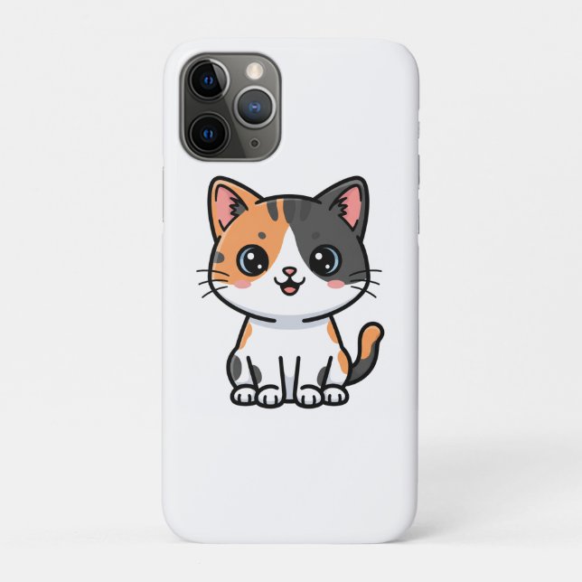 Cute Calico Kitten Cartoon Character Case-Mate iPhone Case (Back)
