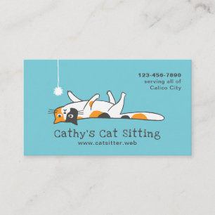 Cute Calico Kitty Cat Pet Sitting Animal Care Business Card