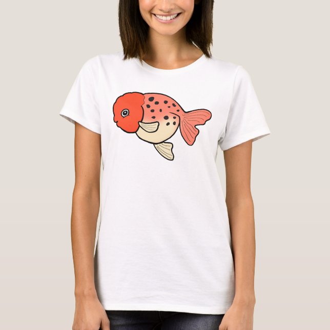 Cute Calico Ranchu Goldfish Fancy goldfish lover   T-Shirt (Front)