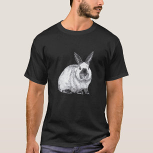 Cute Californian Rex Bunny Rabbit Drawing T-Shirt