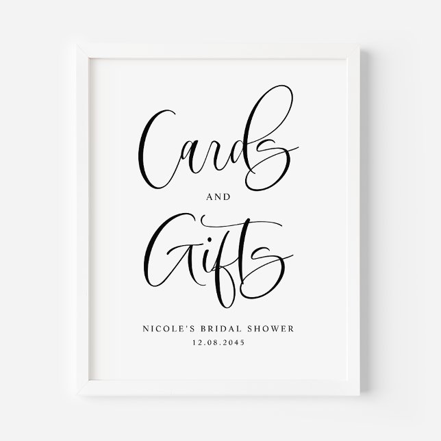 Cute Calligraphy Bridal Shower Cards and Gifts Poster (Creator Uploaded)