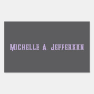 Cute Calligraphy Creative Trendy Custom Name Rectangular Sticker