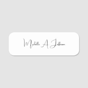 Cute Calligraphy Creative Trendy Custom Name Tag