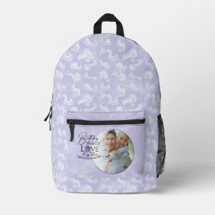 Cute Calligraphy Photo Birthday Granddaughter Printed Backpack