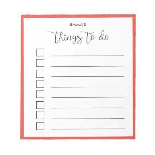 Cute calligraphy Things To Do list Notepad