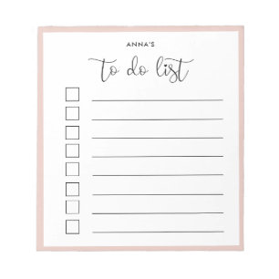 Cute calligraphy To Do list Notepad