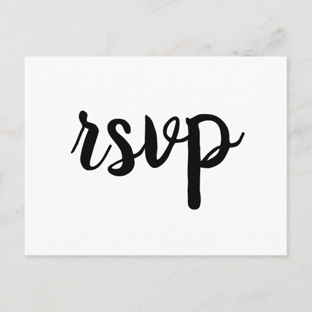 Cute calligraphy wedding rsvp postcards (Front)