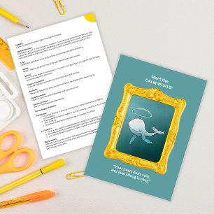 Cute Calm Whale   SEL Tool for Kids   Emotion Card