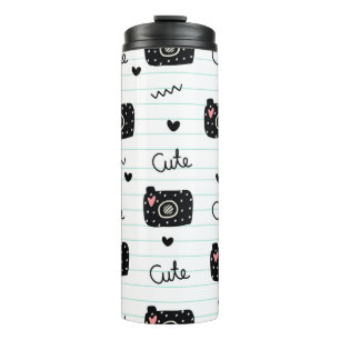 Cute cam lined paper thermal tumbler