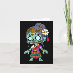 Cute Cambodian Zombie Note Card