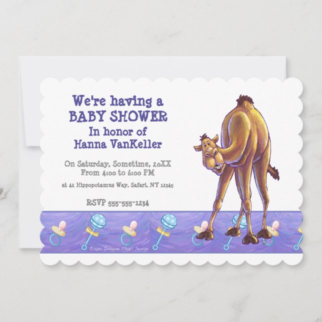 Cute Camel Baby Shower Invitation (Front)