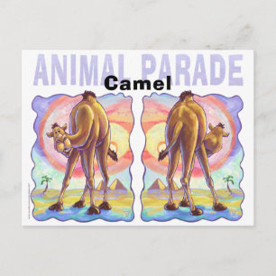 Cute Camel Heads and Tails Postcard