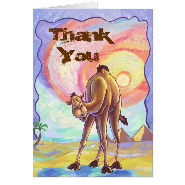 Cute Camel Party Thank You Card (Front)