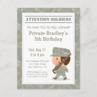 Cute Camo Military Print Army Boy Birthday Party