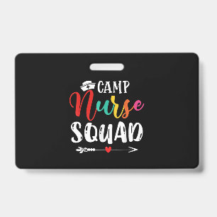 Cute Camp Nurse Squad Funny Nurses Matching ID Badge