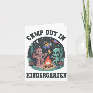 Cute Camp Out In Kindergarten Tiny Bigfoot Campgro Card