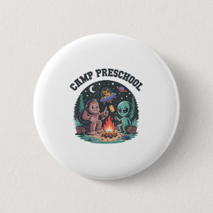 Cute Camp Out Preschool Tiny Bigfoot Campsite Alie 6 Cm Round Badge