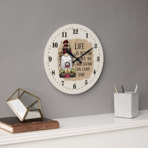 cute camp time add text gnome  large clock