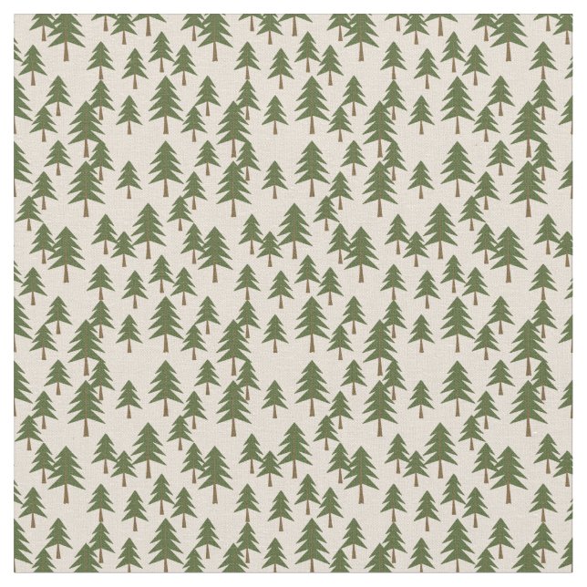 Cute camper Cabin tree pattern material Fabric (Close Up)
