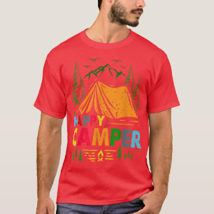 Cute Campfire Happy Camper Camping Funny Gift Men T-Shirt