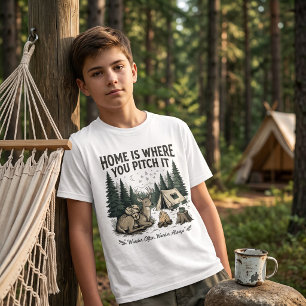 Cute Camping Deer Kids Vintage T-Shirt