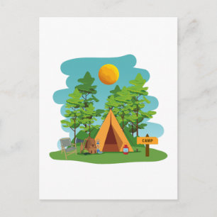 Cute Camping, Hiking and Nature Outdoors Postcard
