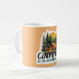Cute Camping is My Happy Place Travel Coffee Mug