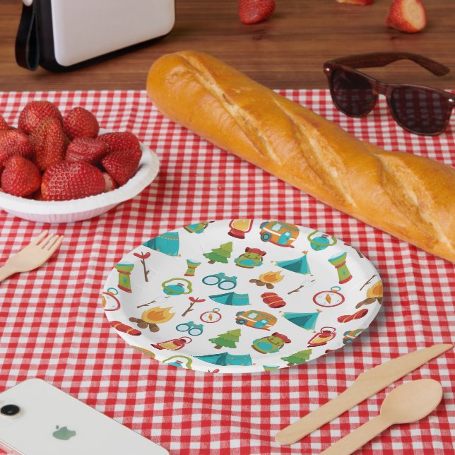 Cute camping party pattern plate (Picnic)