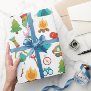 Cute Camping pattern party wrap Wrapping Paper