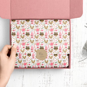 Cute Camping Woodland Animals Pattern Tissue Paper