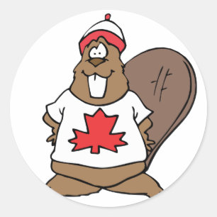 Cute Canadian Beaver Classic Round Sticker