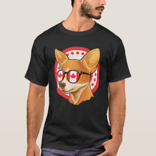 Cute Canadian Chihuahua Maple Leaf Canada Flag Sun T-Shirt