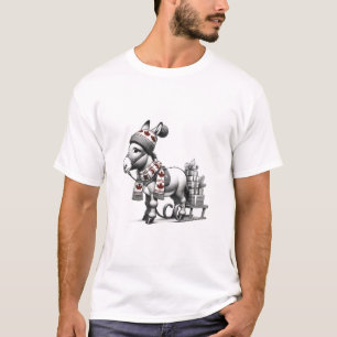 Cute Canadian Christmas Donkey T-Shirt