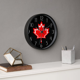 cute Canadian maple leaf  Clock