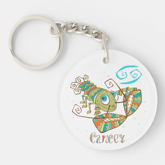 Cute Cancer Crab Key Ring (Front)