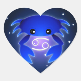 Cute Cancer Zodiac Heart Sticker