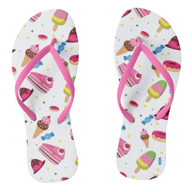Cute candy and sweet coloured pattern jandals (Footbed)