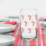 Cute Candy Cane Christmas Can Glass<br><div class="desc">cute candy cane pattern</div>