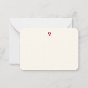 Cute Candy Cane Heart Notecard